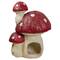 18" Red & Beige Mushroom House Outdoor Garden Statue